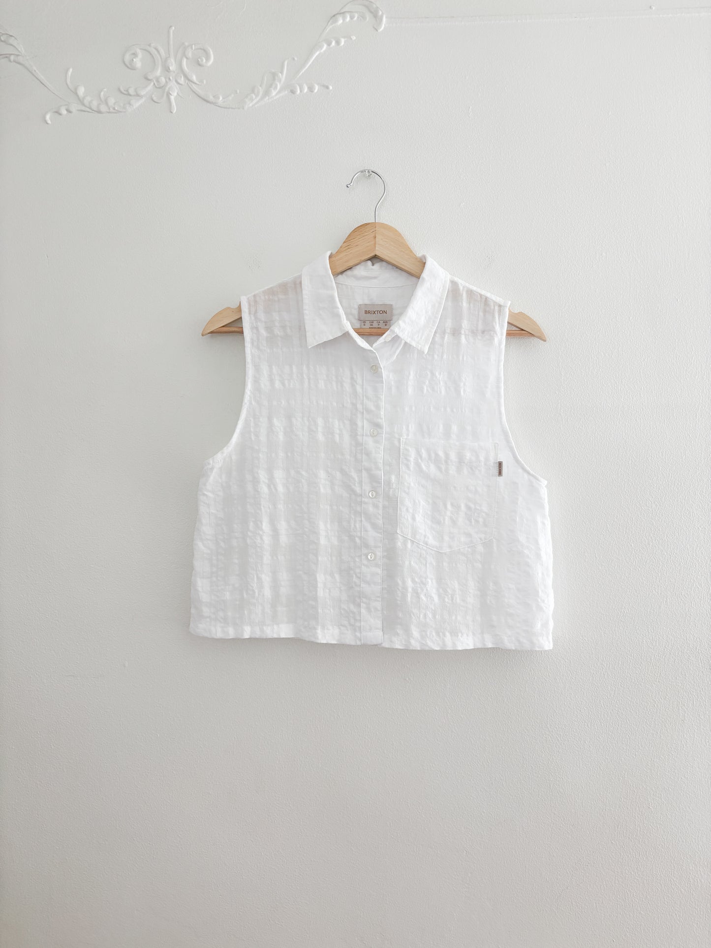 Brixton Collared Crop Top (S)