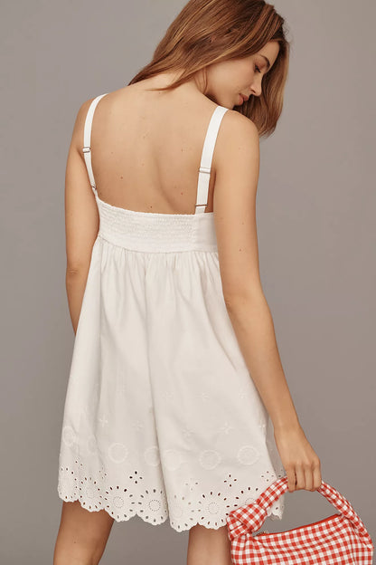 NWT Maeve (Anthropologie) White Eyelet Romper (M)