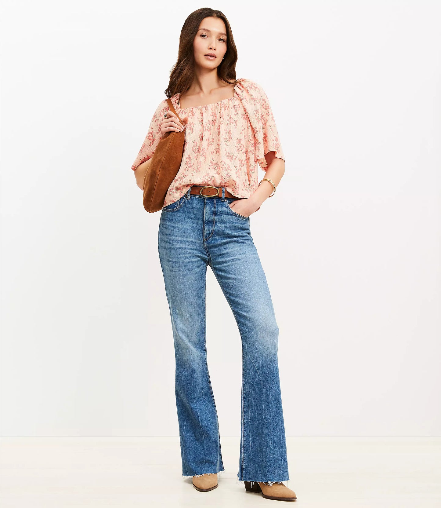 NWT Loft Pink Floral Blouse (L)