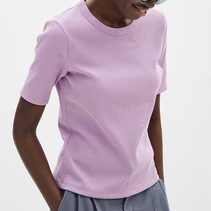 Uniqlo Ribbed Taupe Tee (M)