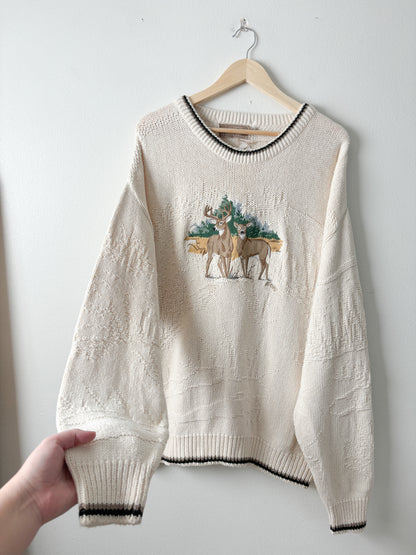 Vintage Buck & Doe Textured Sweater