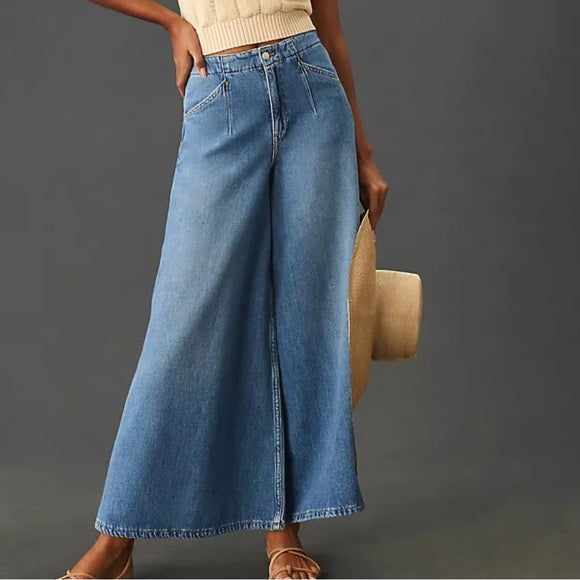 Pilcro Corset High Rise Crop Culotte  Jeans (29)