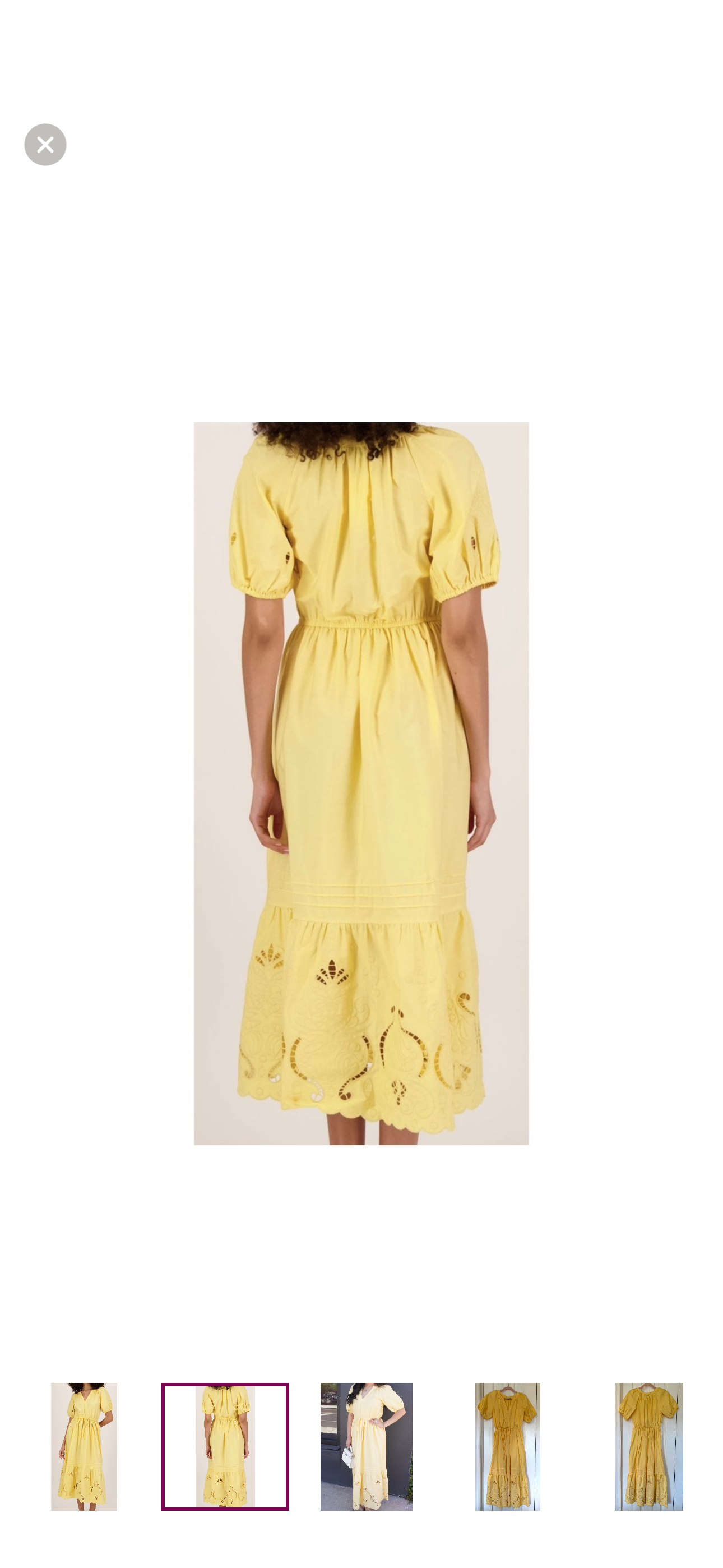 Moon River Yellow Puff Sleeve Dress (S)