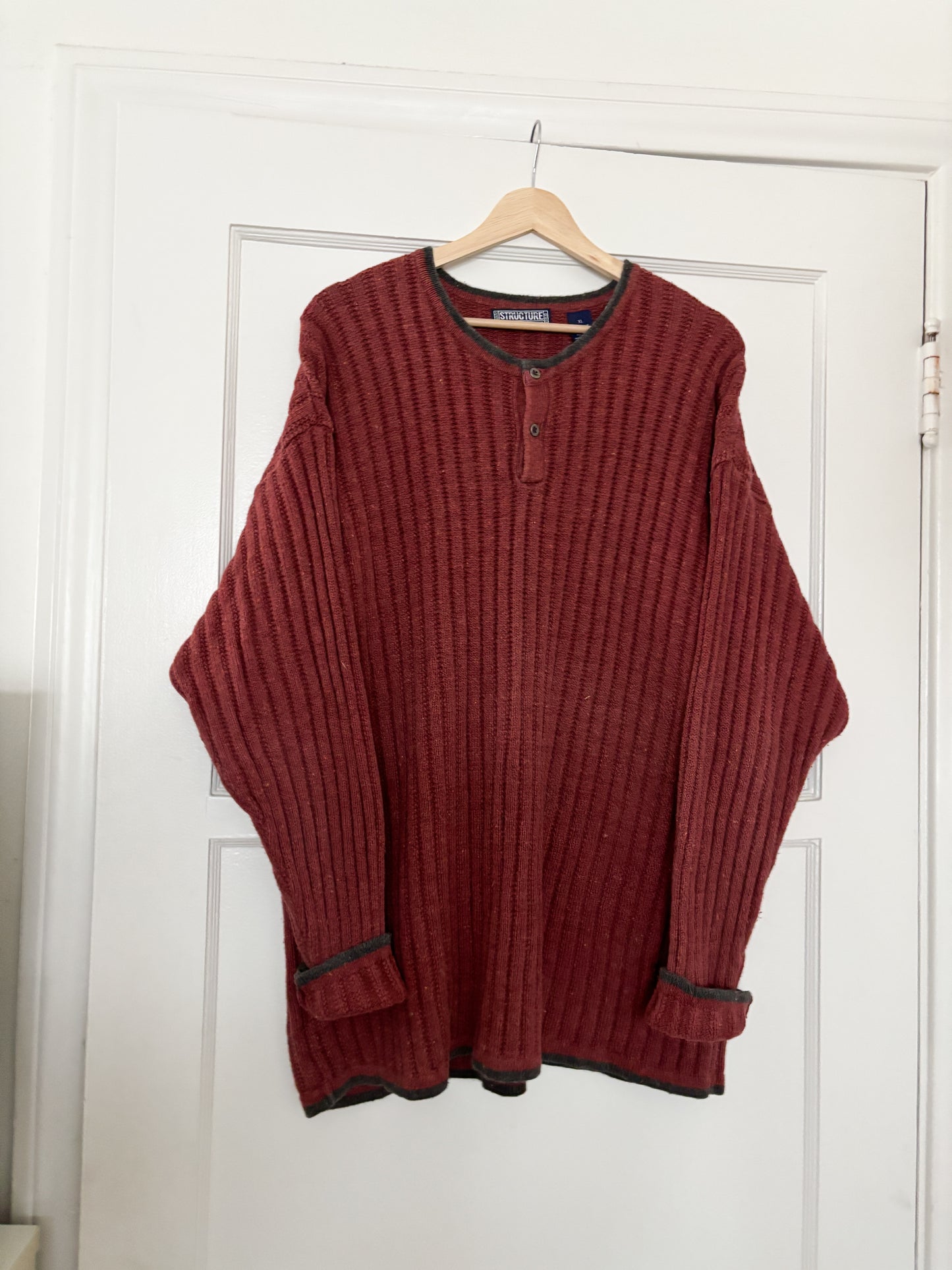 Vintage Henley Sweater (XL)