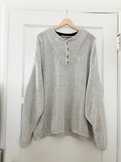 Vintage Grey Henley Knit (XL)