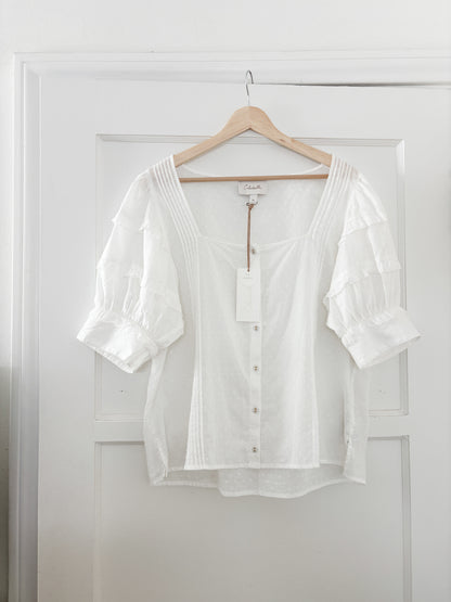 NWT Cleobella Puff sleeve top (L)