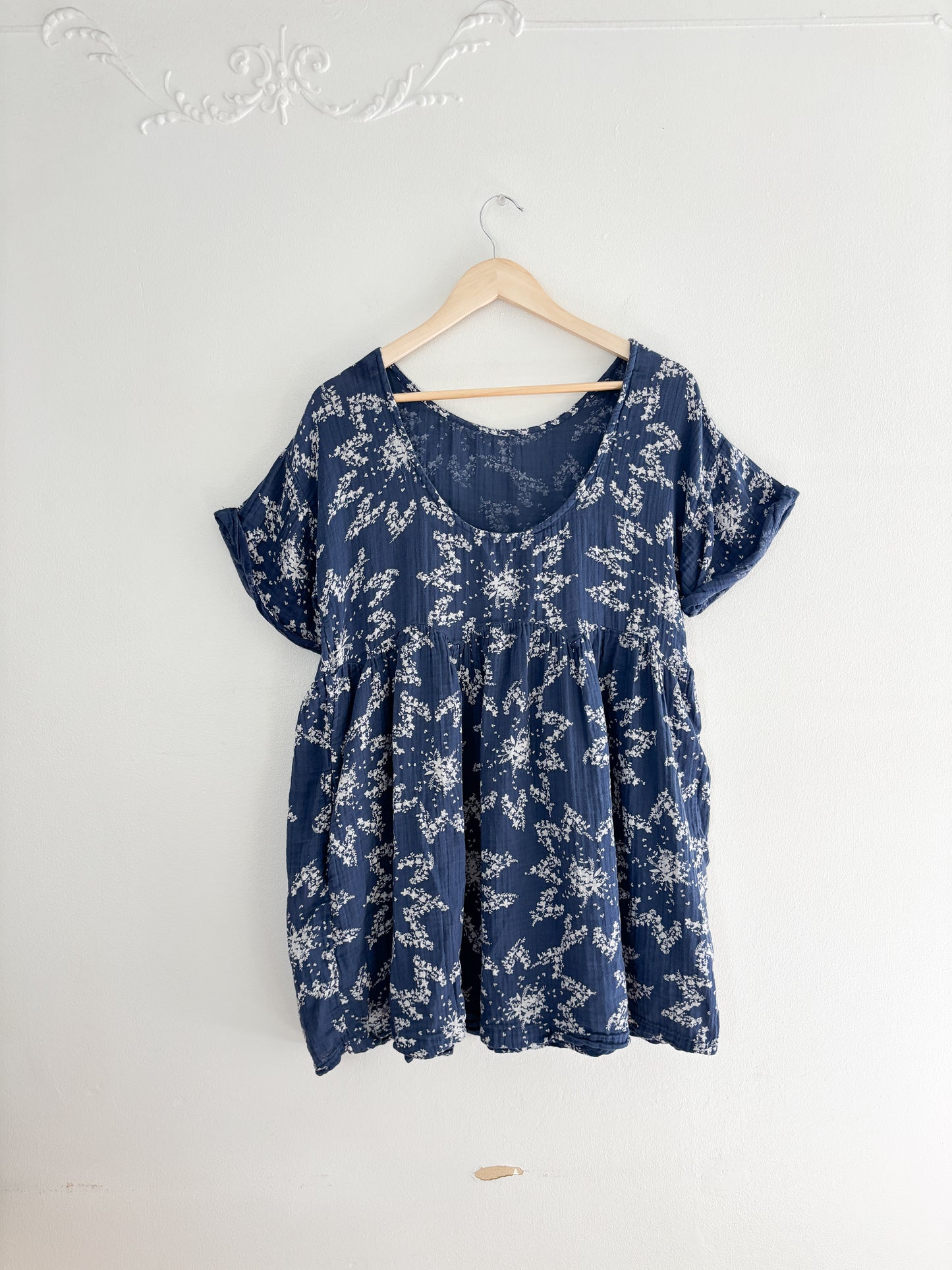 Free People Blue Floral Mini Dress
