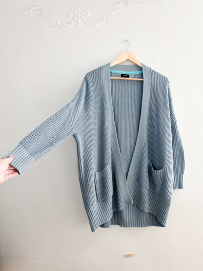 BDG Oversized Blue Open Front Cardigan