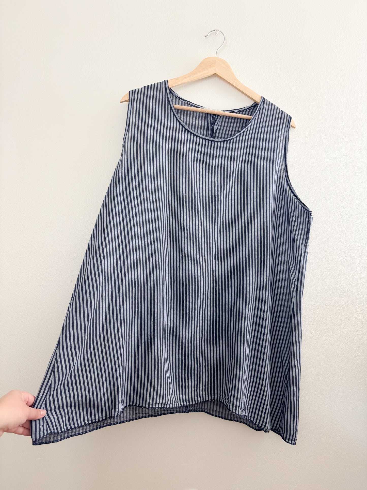Striped blue tank top/tunic