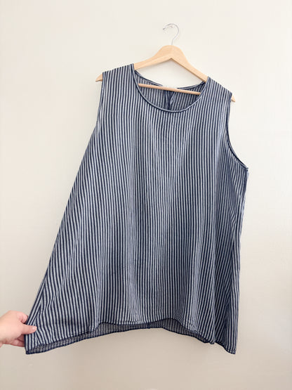 Striped blue tank top/tunic