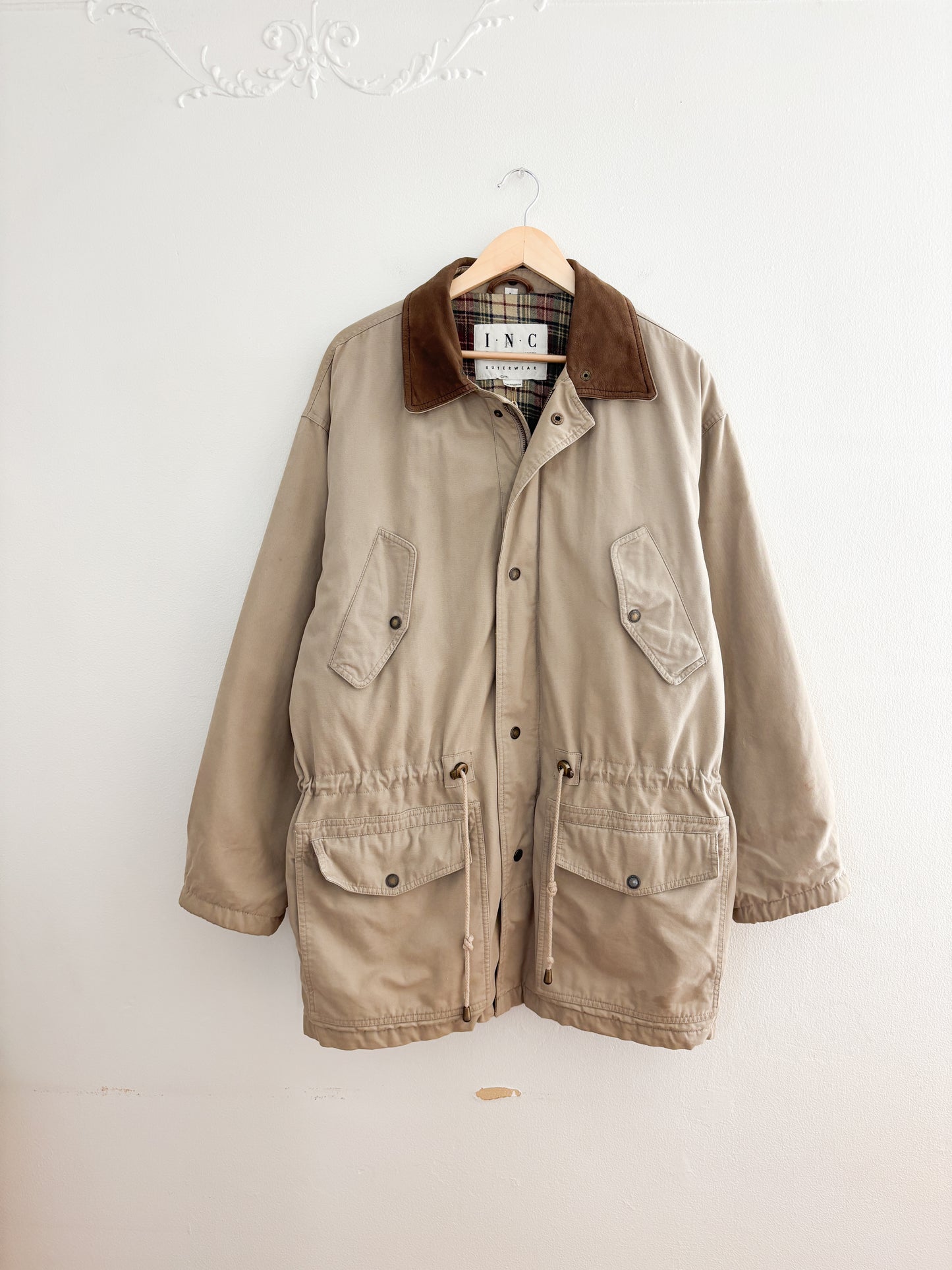 Vintage Plaid Lined Jacket (L)