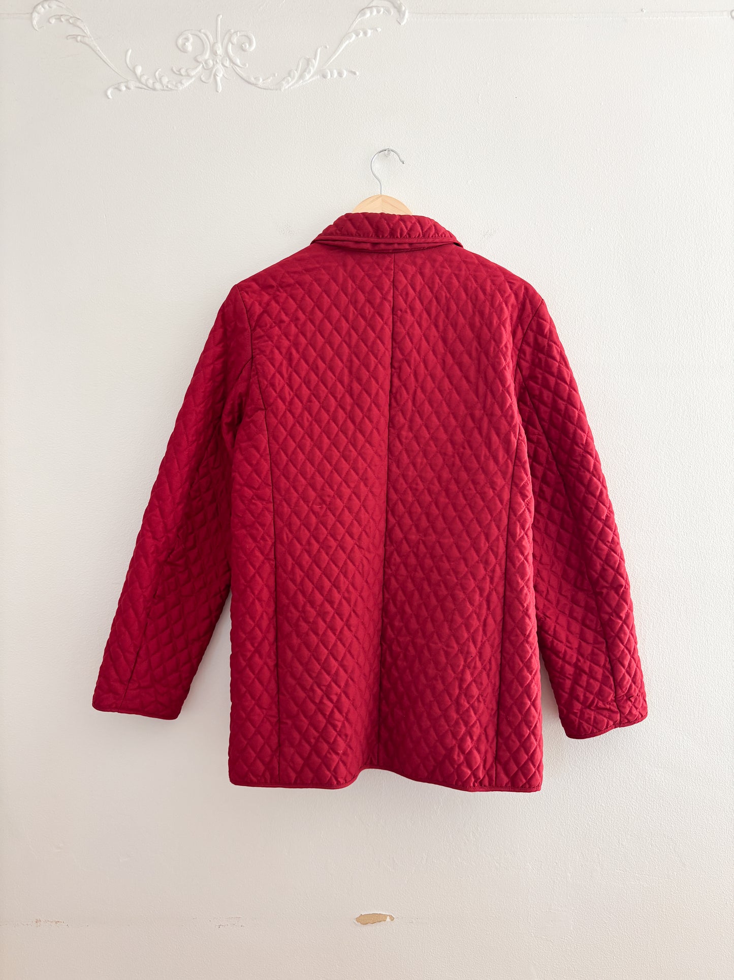Vintage Red Quilted Puffer Jacket (M)