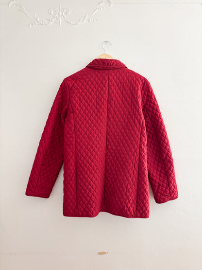 Vintage Red Quilted Puffer Jacket (M)