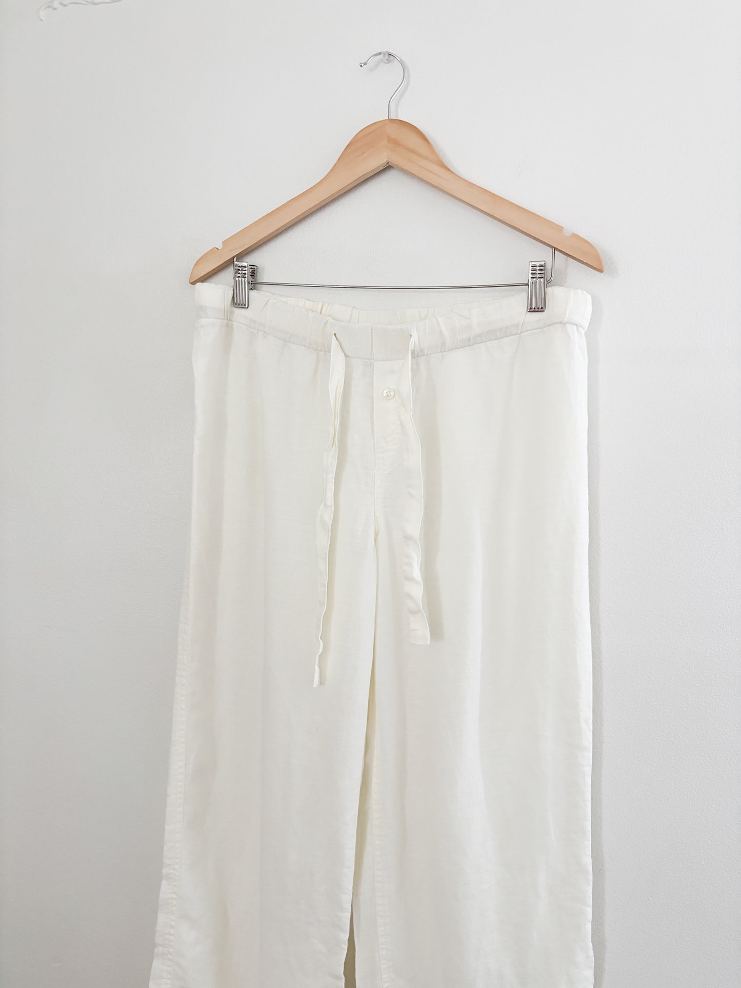RH Linen Cream Easy Pants (L)