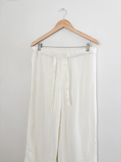 RH Linen Cream Easy Pants (L)