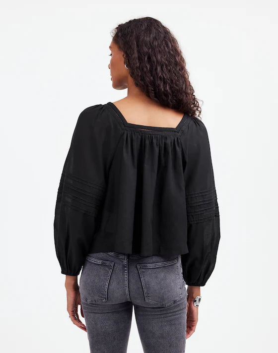 Madewell Black Square Neck Blouse (XL)