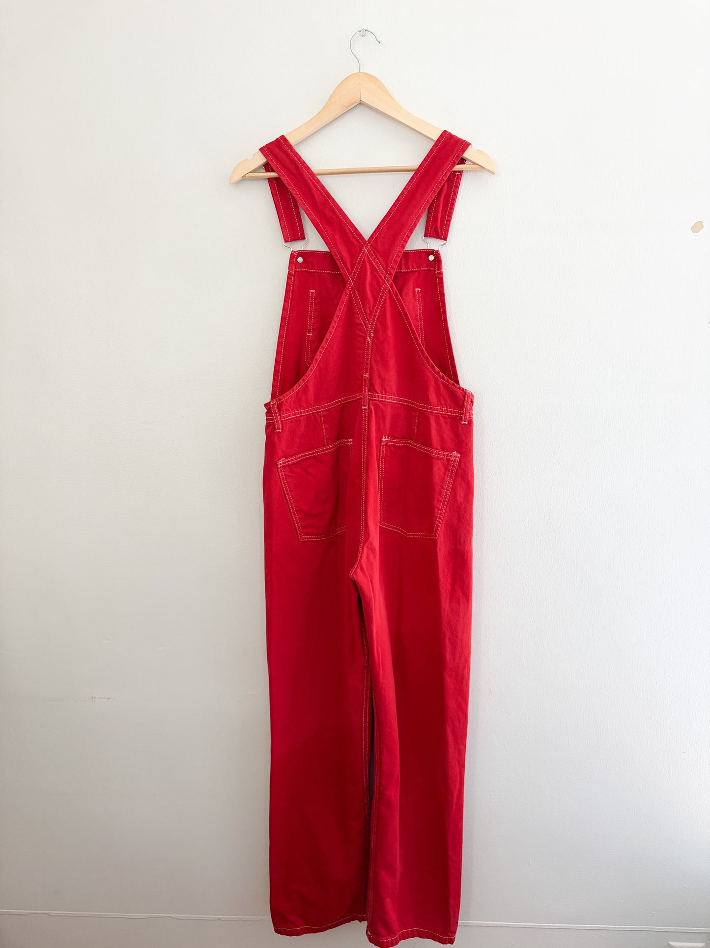 Free People Red Ziggy Overalls (S)