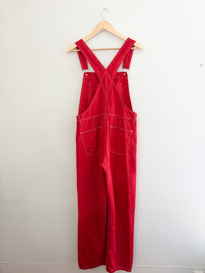 Free People Red Ziggy Overalls (S)