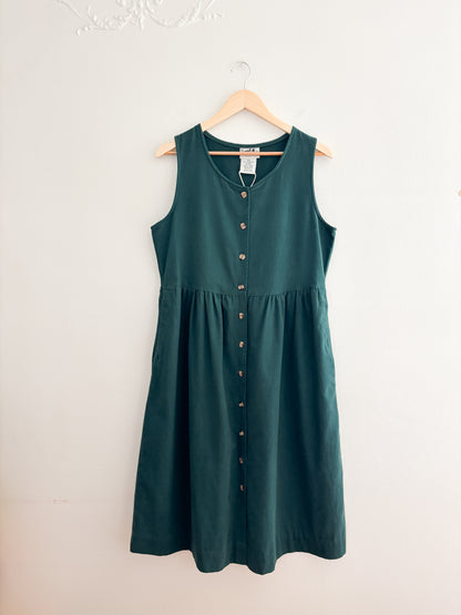 Vintage Green Button Down Dress (S)