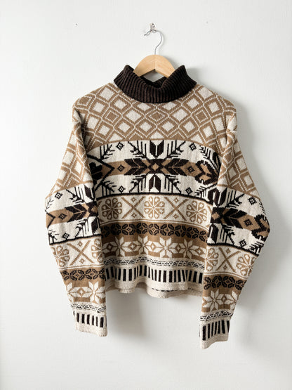 Vintage Fair Isle Turtleneck Sweater