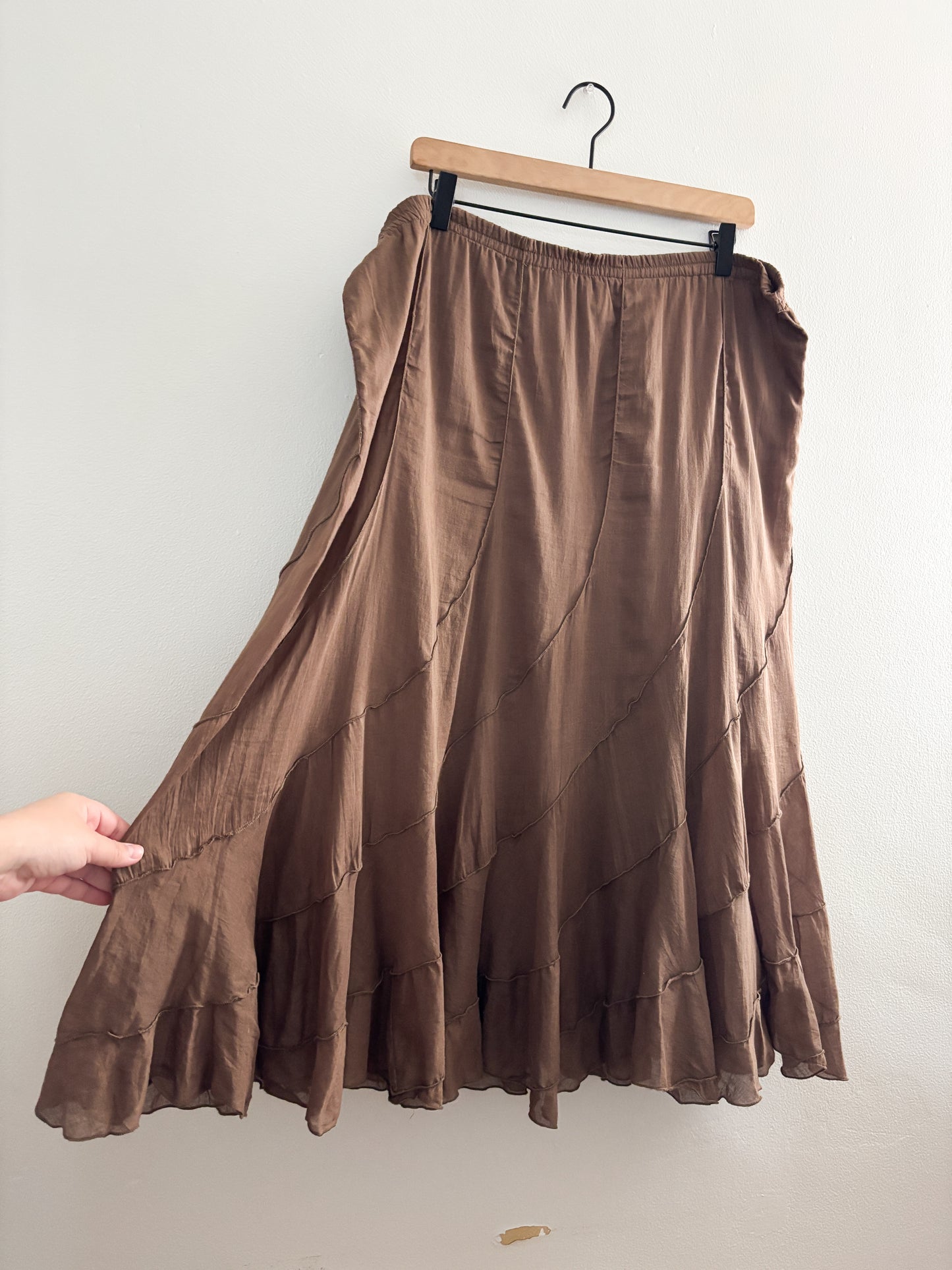 Vintage Brown Flowy Skirt