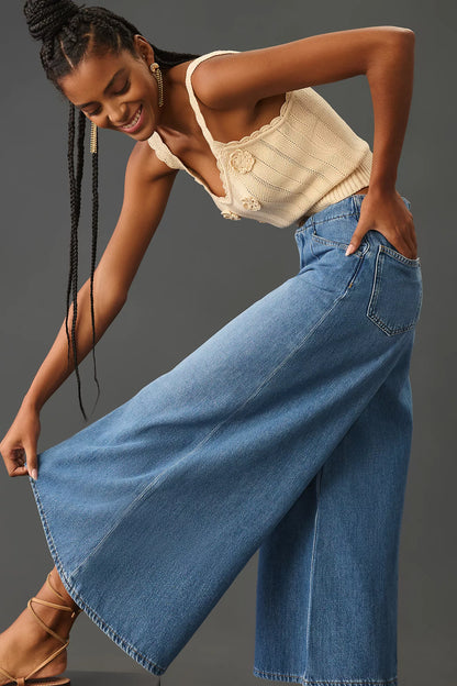 Pilcro Corset High Rise Crop Culotte  Jeans (29)