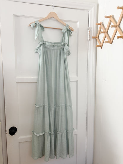 By the River Sage Tiered Dress (M)