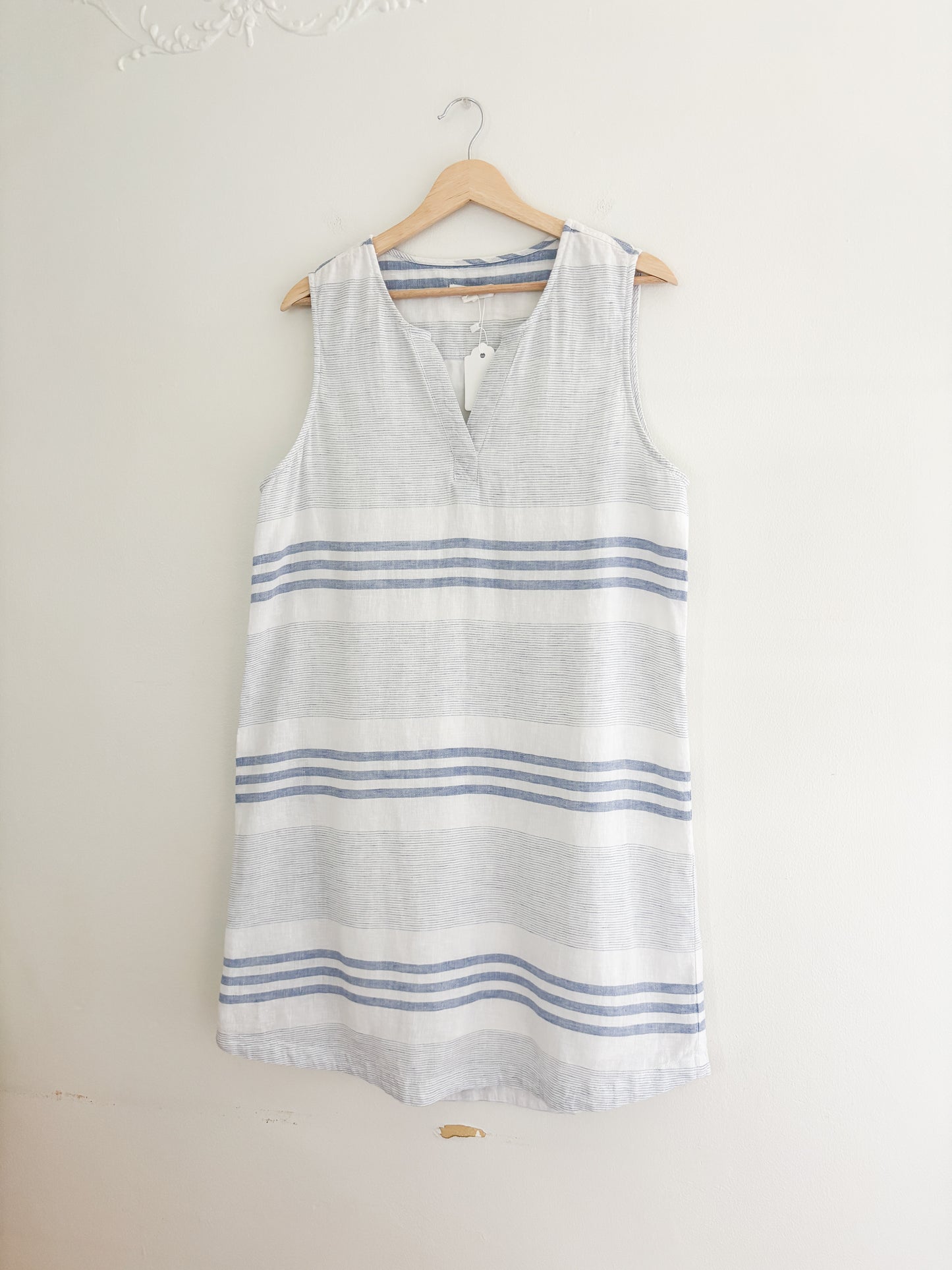 Linen Blend Striped Dress (L)