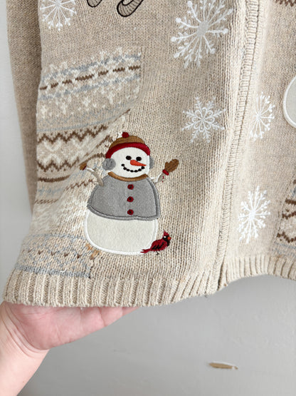 Vintage Croft & Barrow Snowman Cardigan (XL)