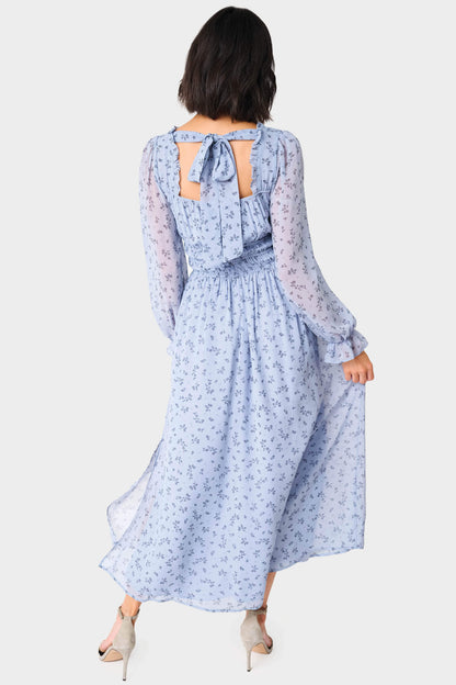Gibsonlook Blue Floral Maxi Dress (XL)