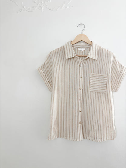 Blu Pepper Striped Button Up (S)