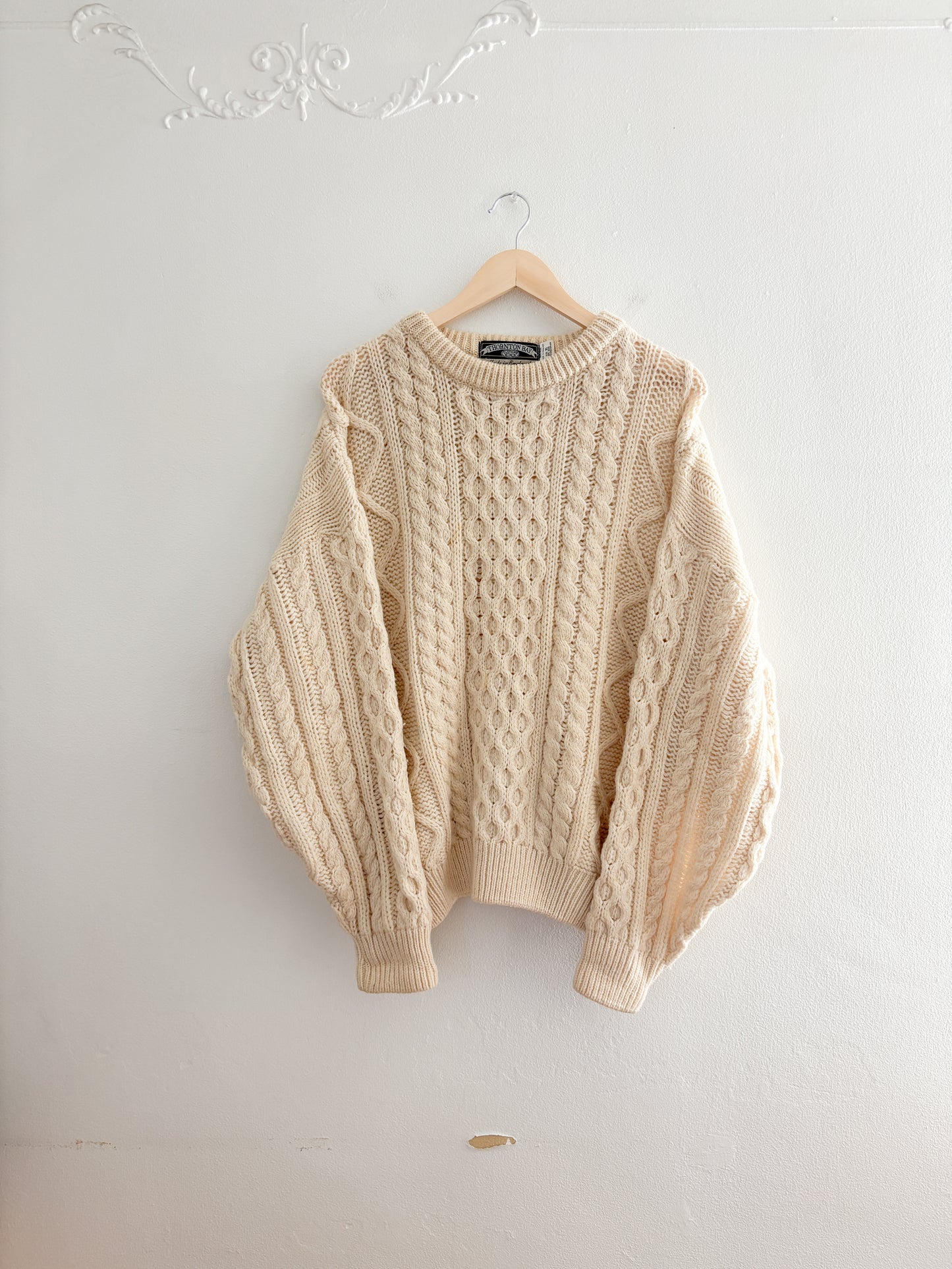 Vintage Cableknit Wool Sweater (XL)