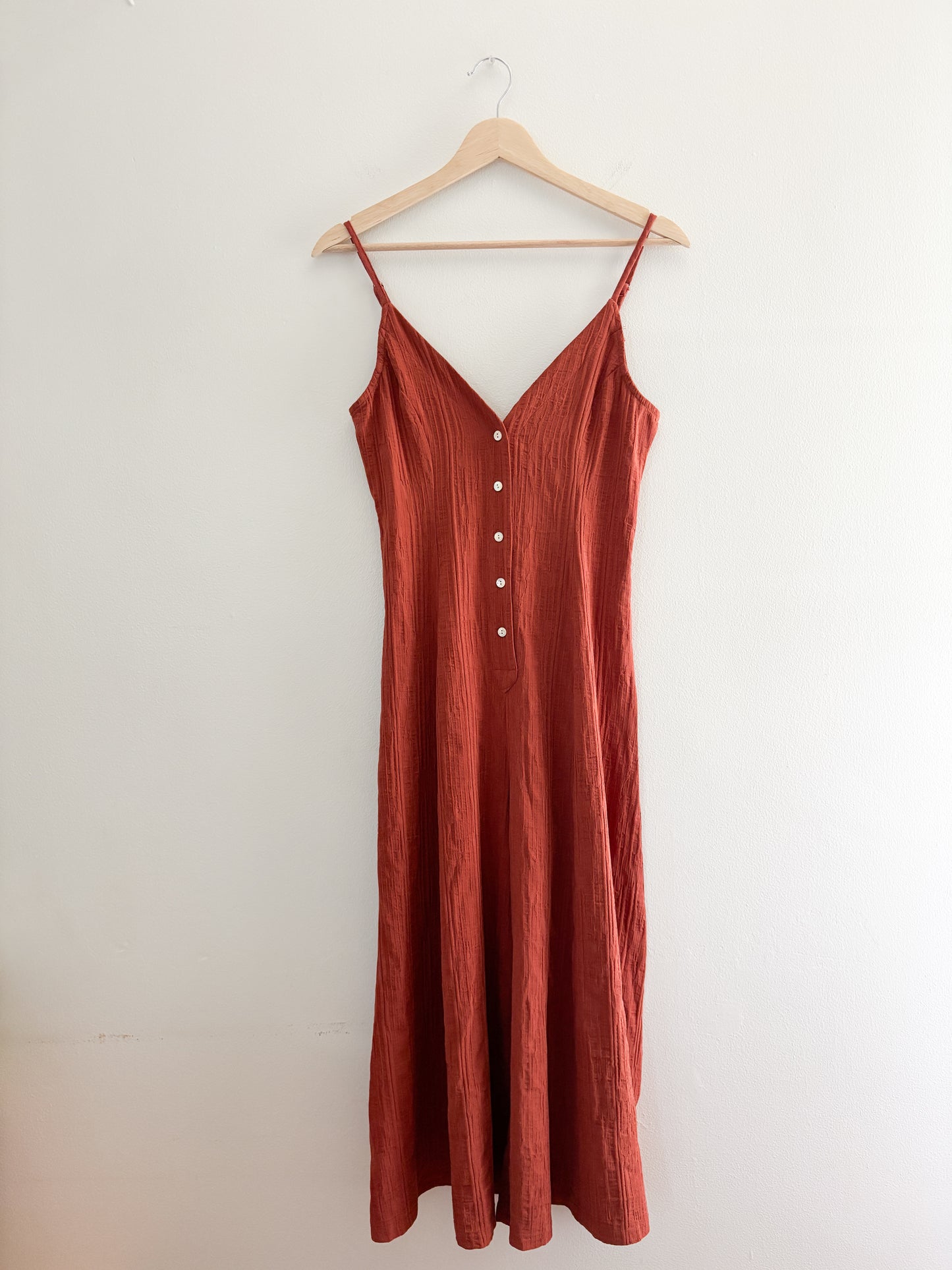 Textured Rust Jumpsuit (S)