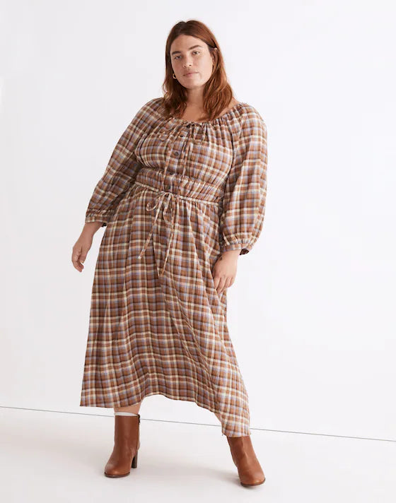 Madewell Brown Plaid Dress (L)
