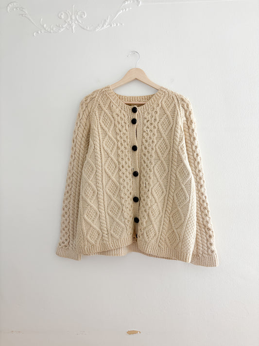 Vintage Hand Knit Wool Cardigan
