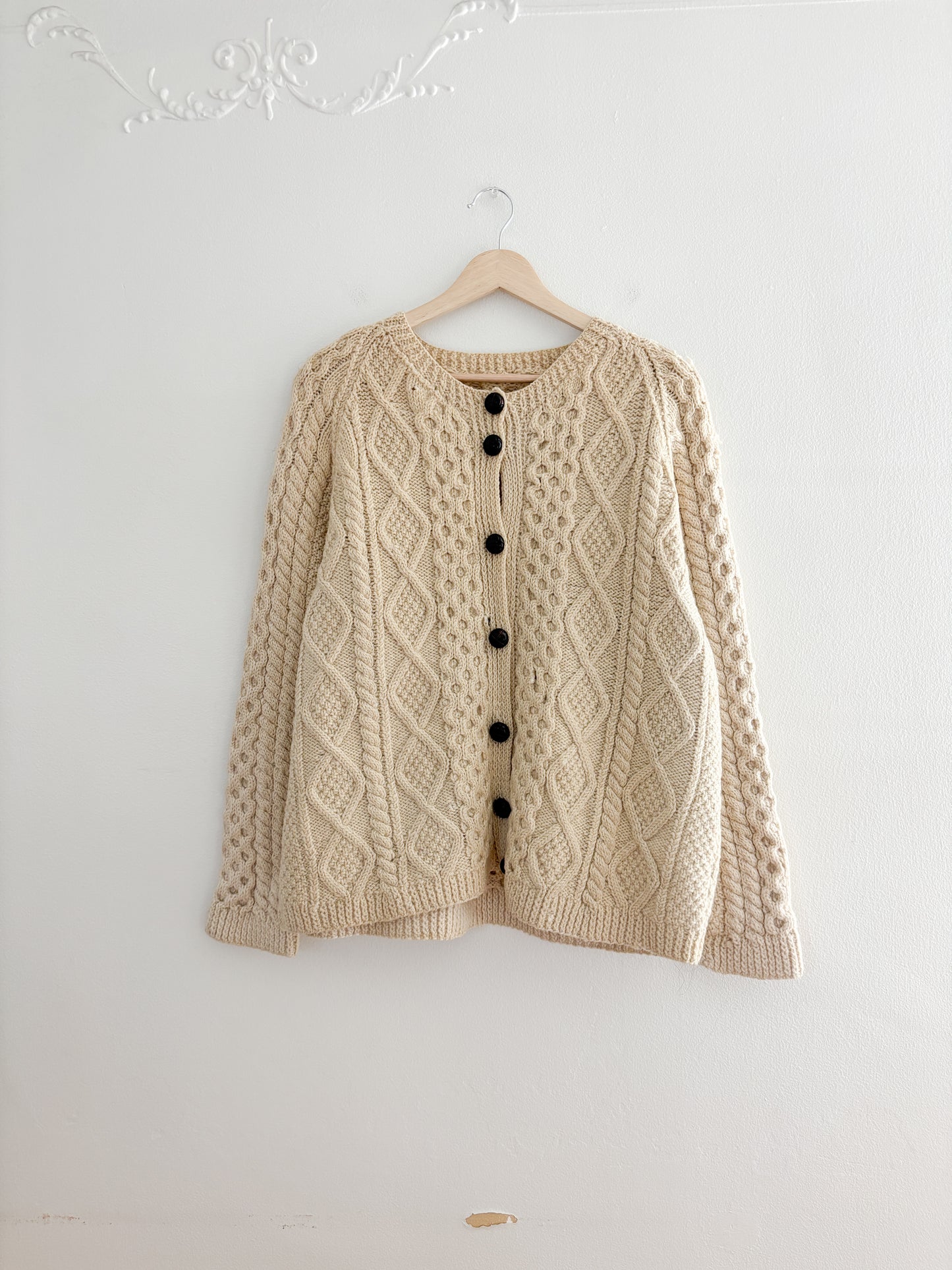 Vintage Hand Knit Wool Cardigan