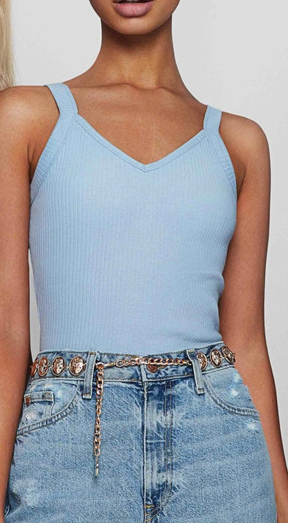 River Island Ribbed Tank Top (S/M)