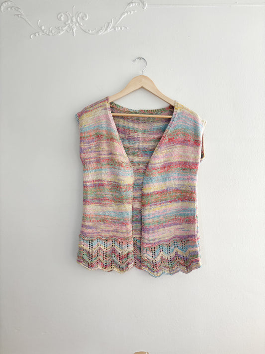 Handmade Colorful Knit Vest (S/M)
