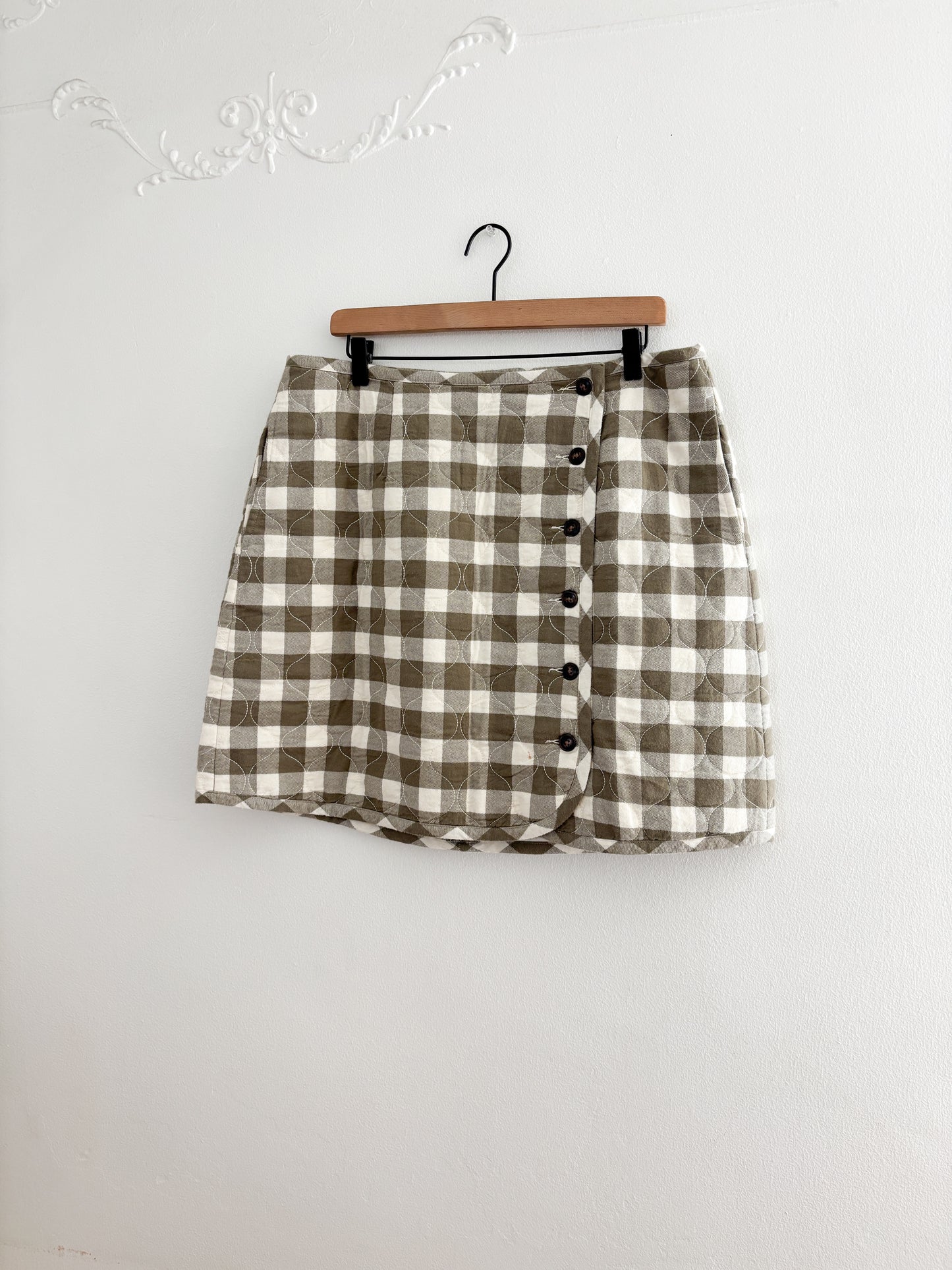 Madewell Gingham Quilted Skirt (14)