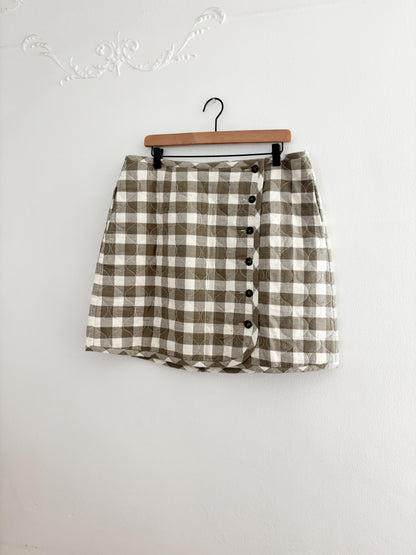 Madewell Gingham Quilted Skirt (14)