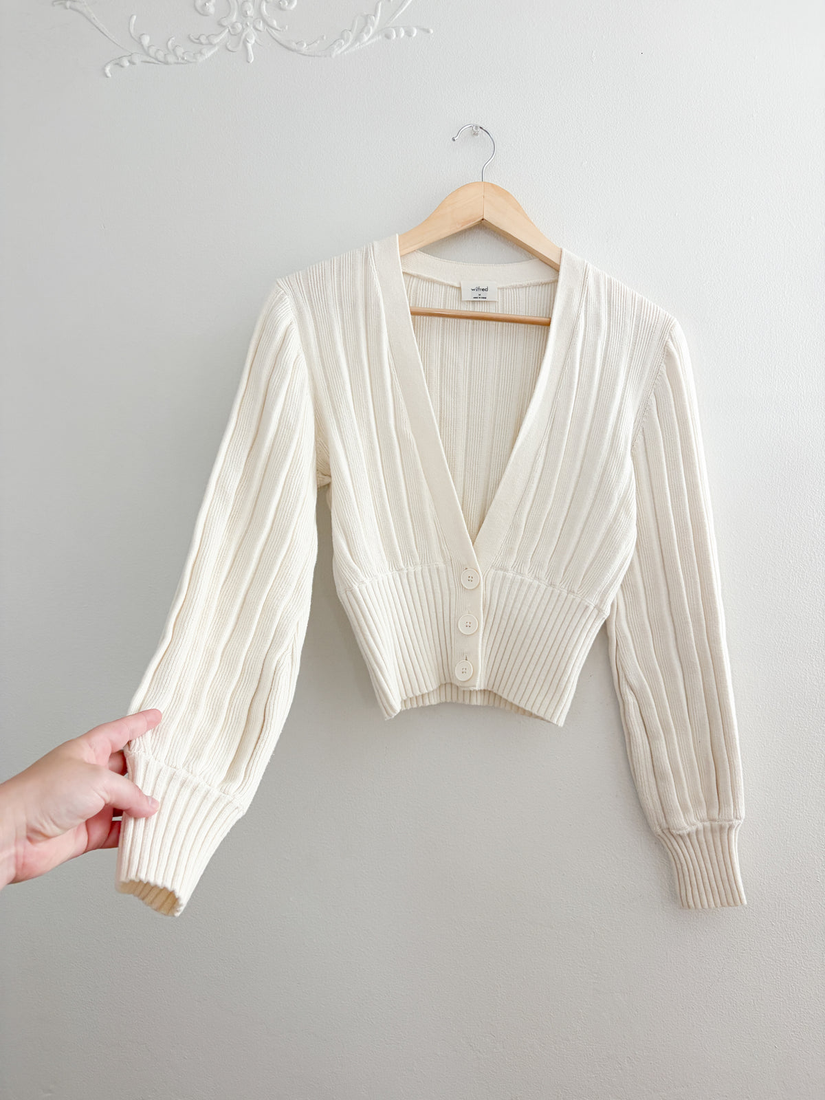 Wilfred Ribbed Cardigan Sweater (M)