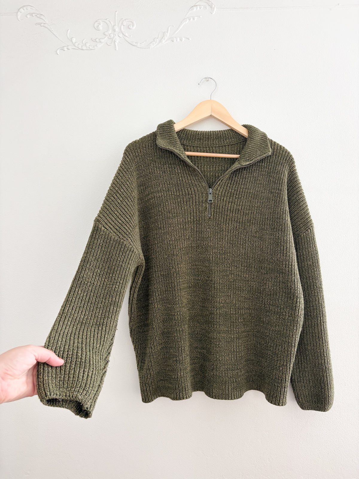 Green Quarter Zip Sweater (XL)
