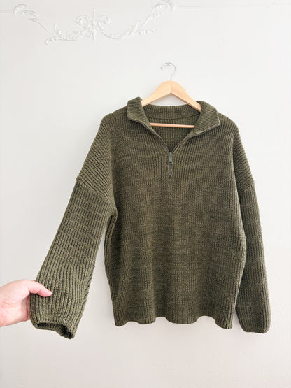 Green Quarter Zip Sweater (XL)