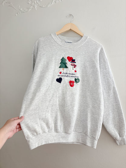 Vintage Christmas Grey Crewneck (L)