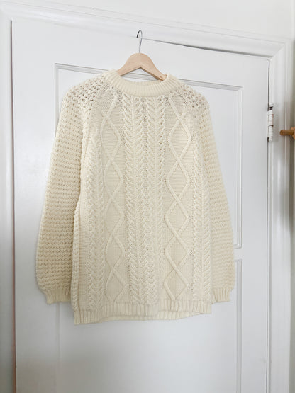 Vintage Cable Knit Sweater (L)