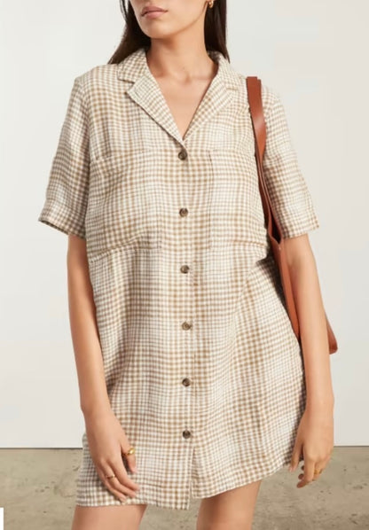 Everlane Plaid Linen Dress