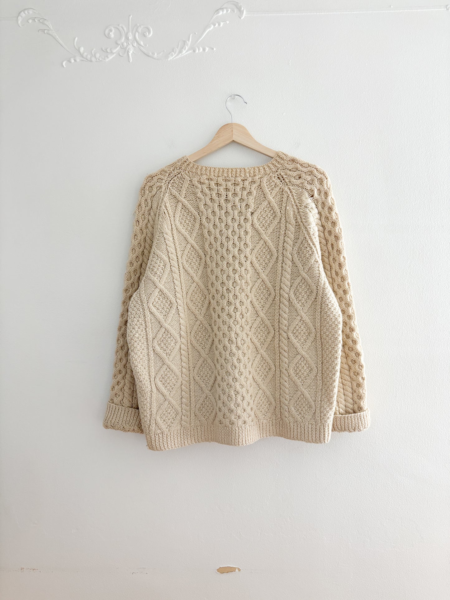 Vintage Hand Knit Wool Cardigan