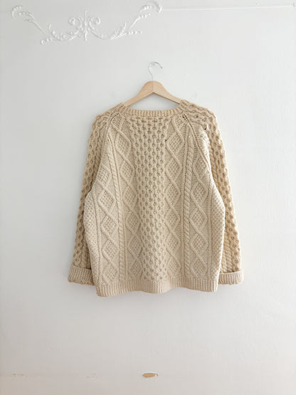 Vintage Hand Knit Wool Cardigan