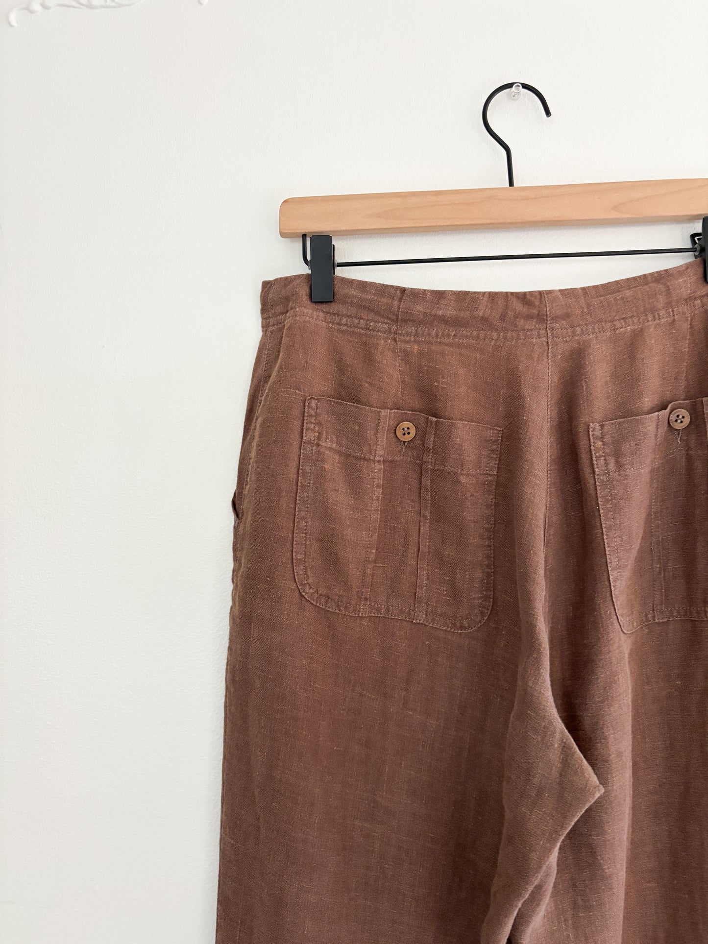 Vintage Brown Linen Pants (30/31”)