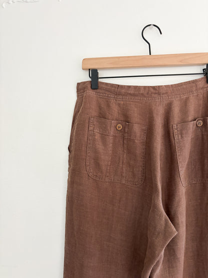 Vintage Brown Linen Pants (30/31”)